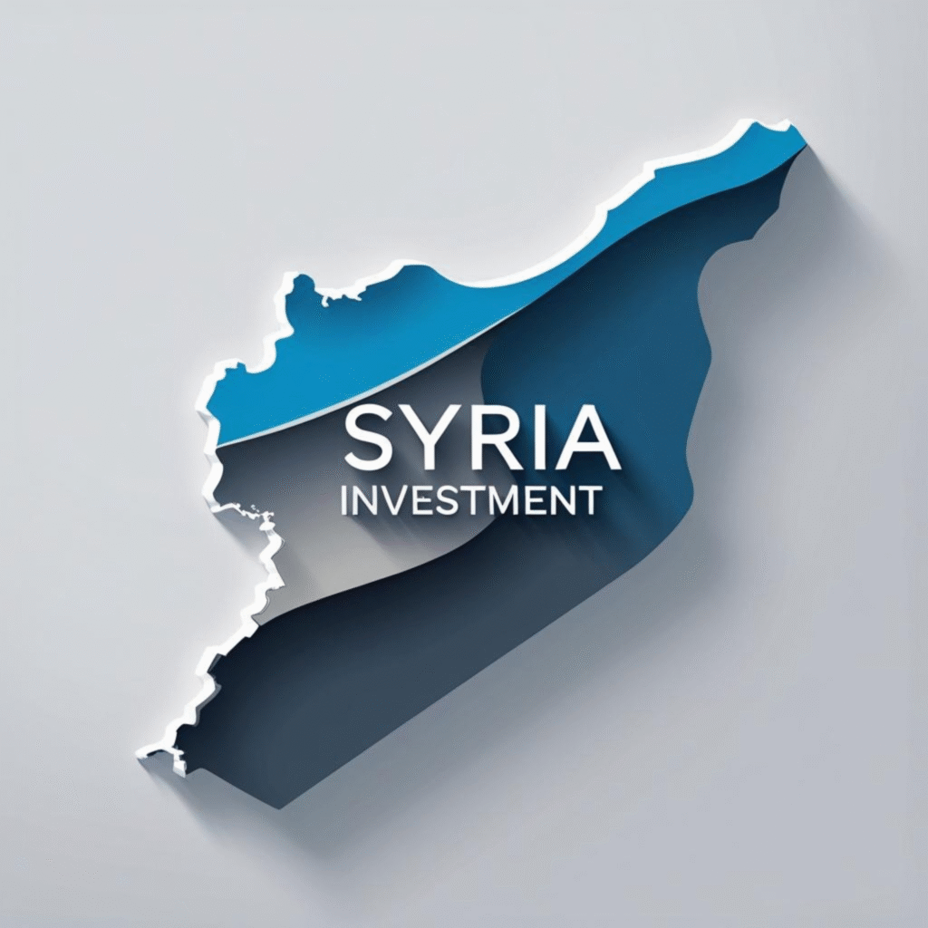 3D map of Syria with the phrase "SYRIA INVESTMENT"